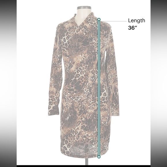 NWT Versona Animal Print Long Sleeve Dress - Picture 5 of 6
